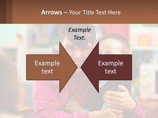 A Woman Holding A Small Child In Her Arms PowerPoint Template