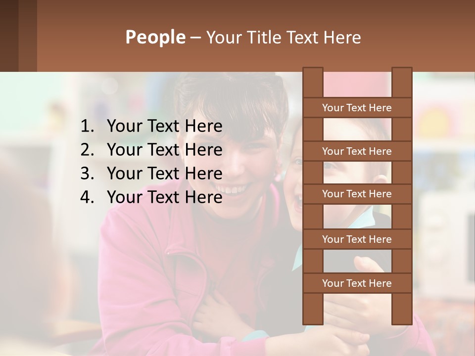 A Woman Holding A Small Child In Her Arms PowerPoint Template