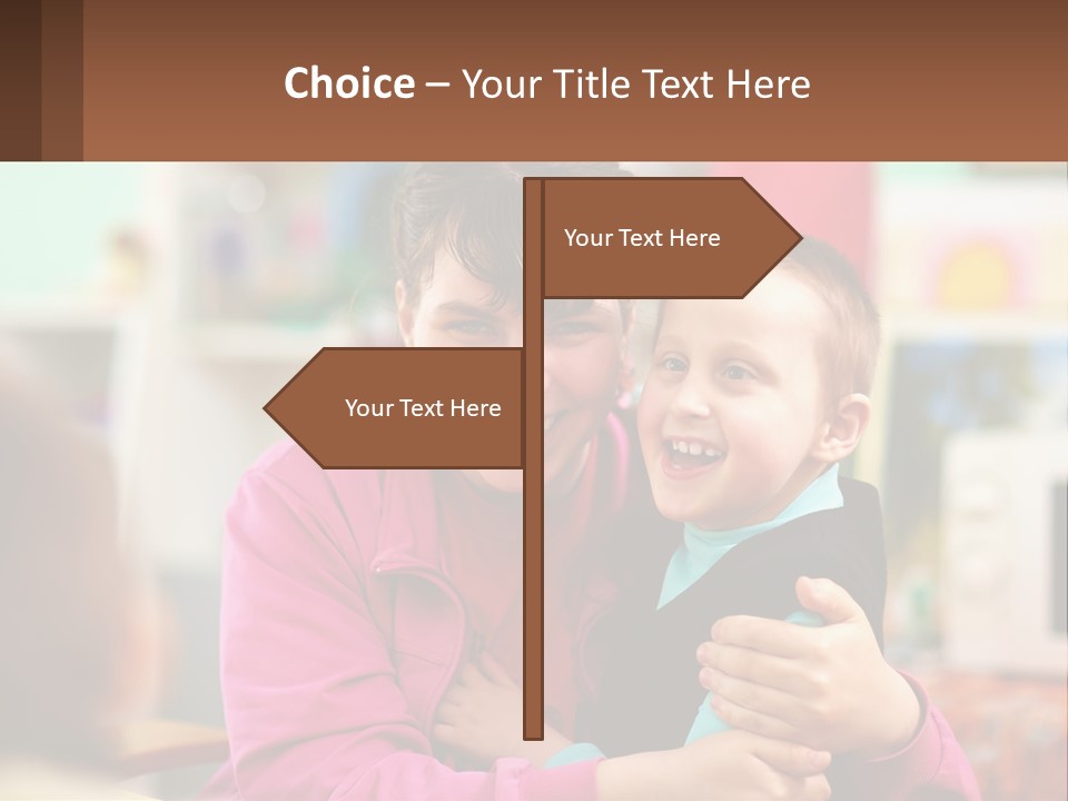 A Woman Holding A Small Child In Her Arms PowerPoint Template