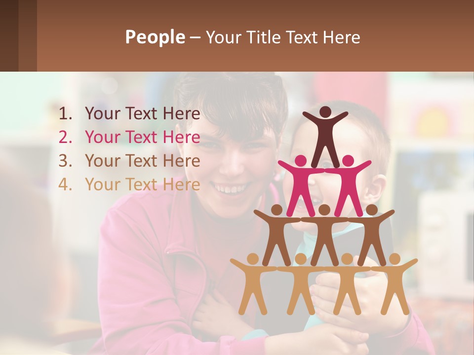 A Woman Holding A Small Child In Her Arms PowerPoint Template