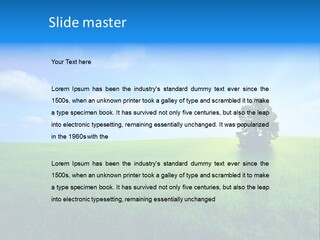 A Green Field With A Tree In The Middle Of It PowerPoint Template