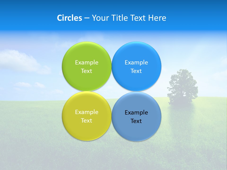 A Green Field With A Tree In The Middle Of It PowerPoint Template