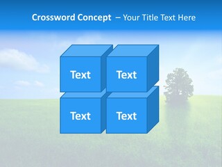 A Green Field With A Tree In The Middle Of It PowerPoint Template