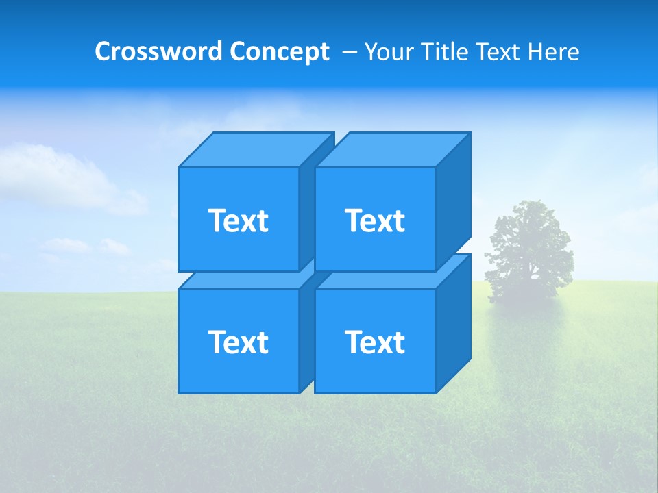 A Green Field With A Tree In The Middle Of It PowerPoint Template