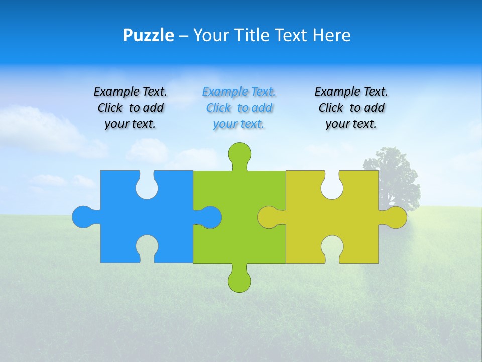 A Green Field With A Tree In The Middle Of It PowerPoint Template