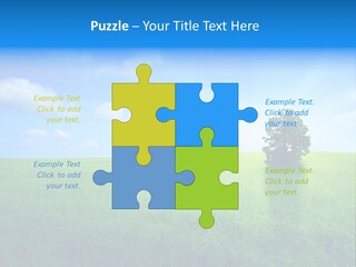 A Green Field With A Tree In The Middle Of It PowerPoint Template