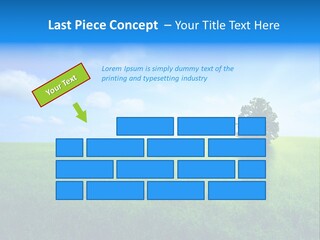 A Green Field With A Tree In The Middle Of It PowerPoint Template