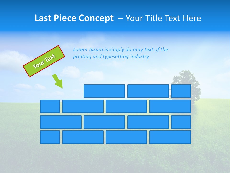 A Green Field With A Tree In The Middle Of It PowerPoint Template