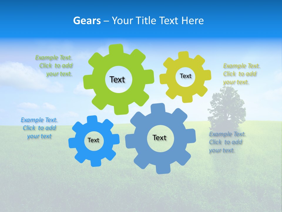 A Green Field With A Tree In The Middle Of It PowerPoint Template