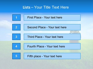 A Green Field With A Tree In The Middle Of It PowerPoint Template