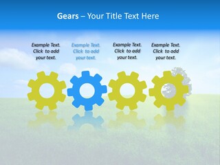 A Green Field With A Tree In The Middle Of It PowerPoint Template