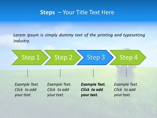 A Green Field With A Tree In The Middle Of It PowerPoint Template
