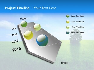 A Green Field With A Tree In The Middle Of It PowerPoint Template