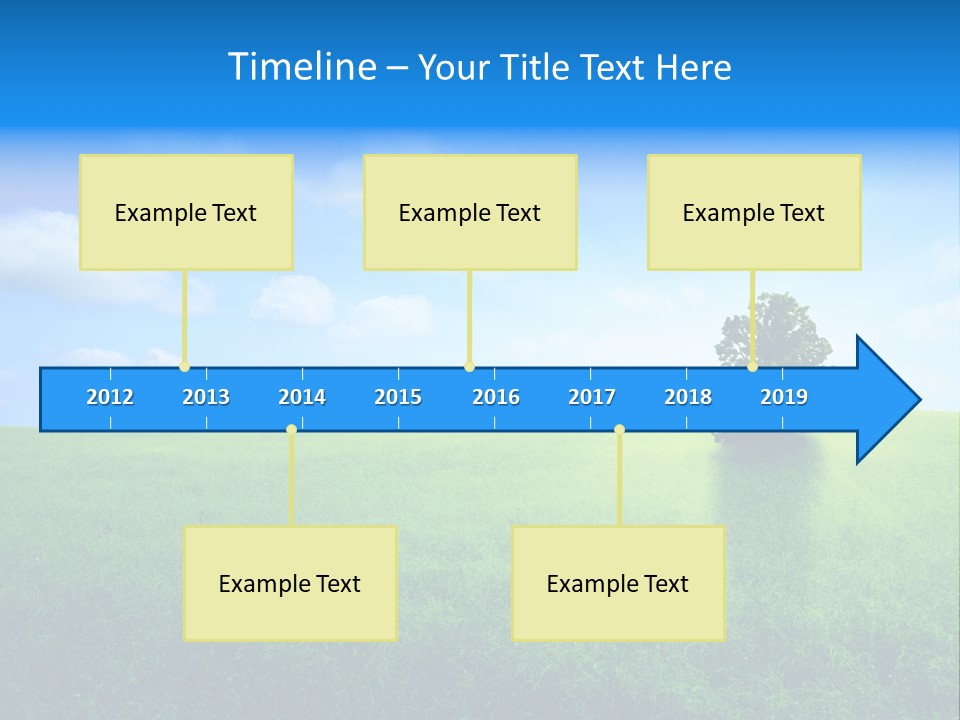 A Green Field With A Tree In The Middle Of It PowerPoint Template