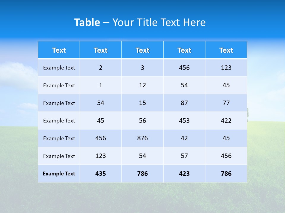 A Green Field With A Tree In The Middle Of It PowerPoint Template