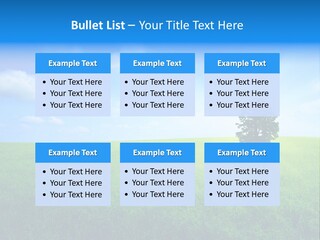 A Green Field With A Tree In The Middle Of It PowerPoint Template
