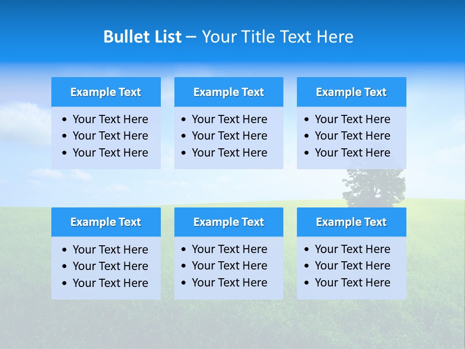 A Green Field With A Tree In The Middle Of It PowerPoint Template