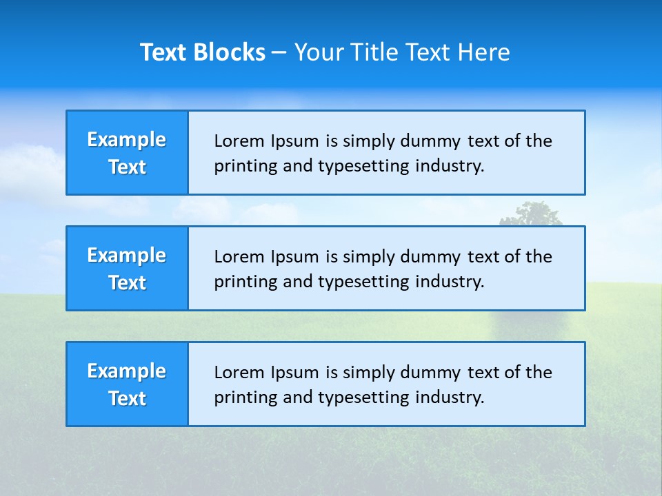 A Green Field With A Tree In The Middle Of It PowerPoint Template