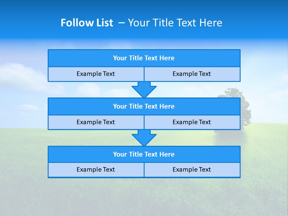 A Green Field With A Tree In The Middle Of It PowerPoint Template
