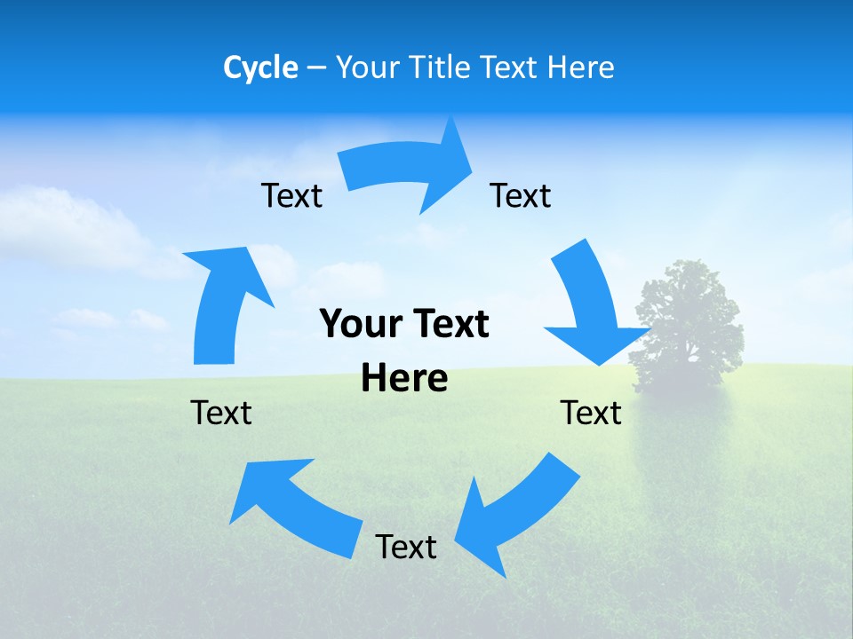 A Green Field With A Tree In The Middle Of It PowerPoint Template