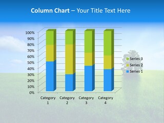 A Green Field With A Tree In The Middle Of It PowerPoint Template
