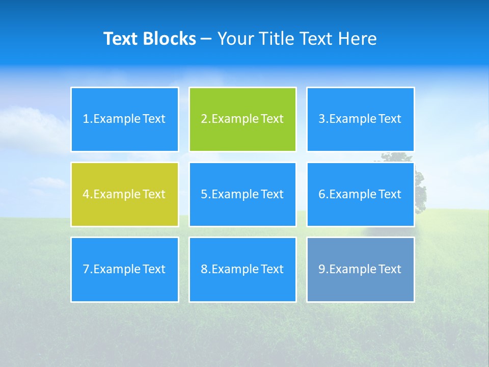 A Green Field With A Tree In The Middle Of It PowerPoint Template