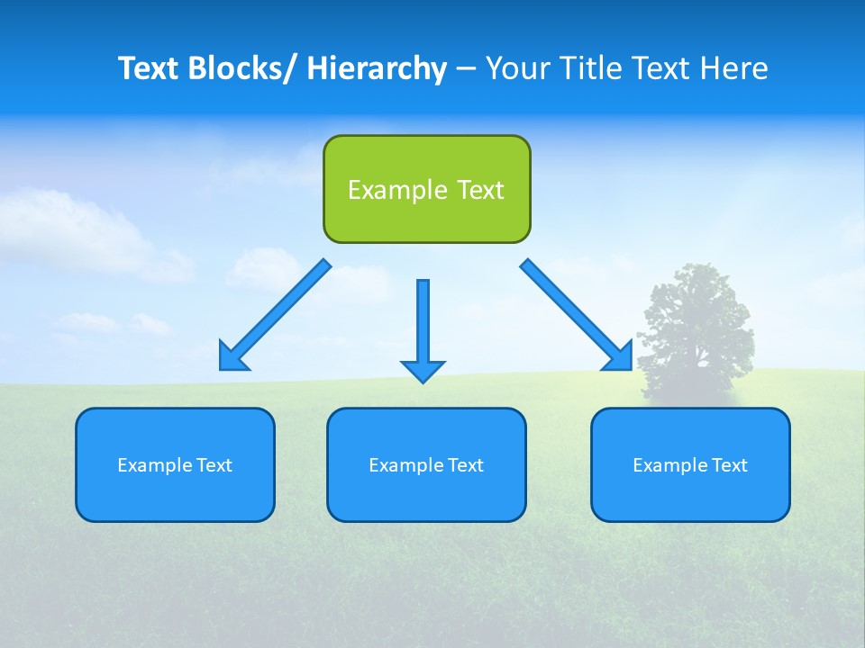 A Green Field With A Tree In The Middle Of It PowerPoint Template