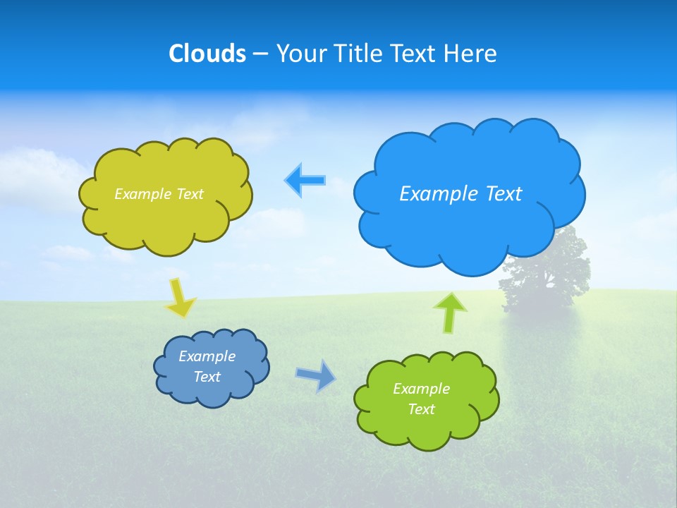 A Green Field With A Tree In The Middle Of It PowerPoint Template