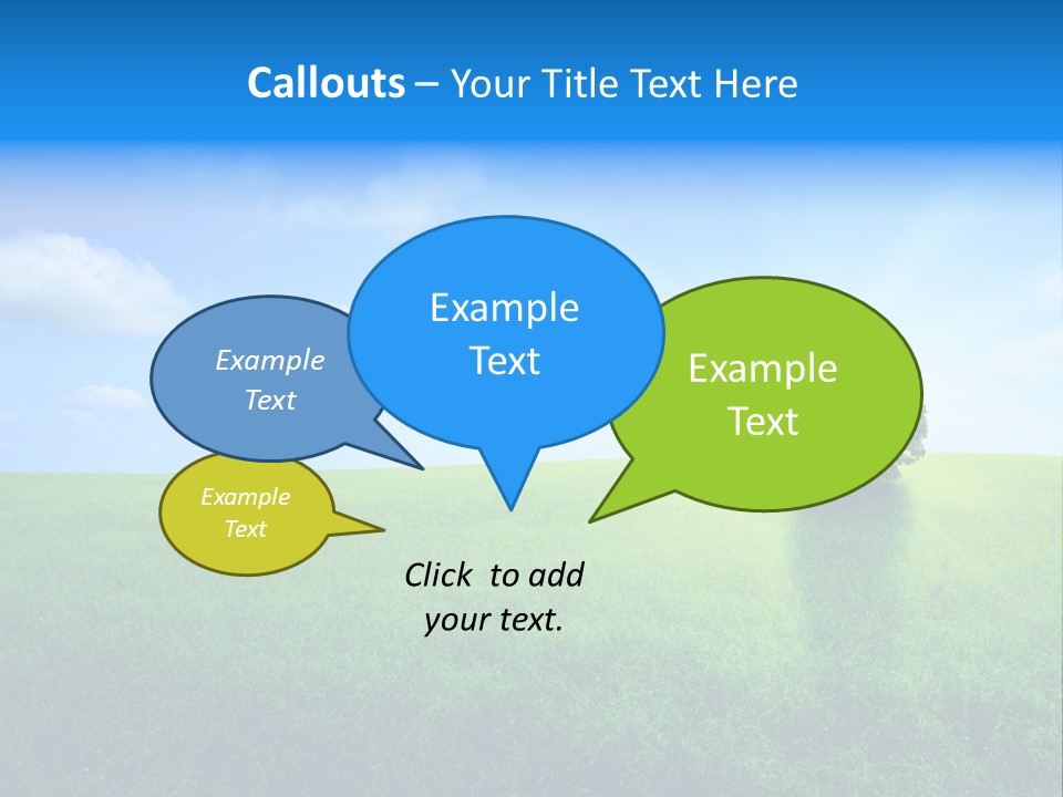 A Green Field With A Tree In The Middle Of It PowerPoint Template