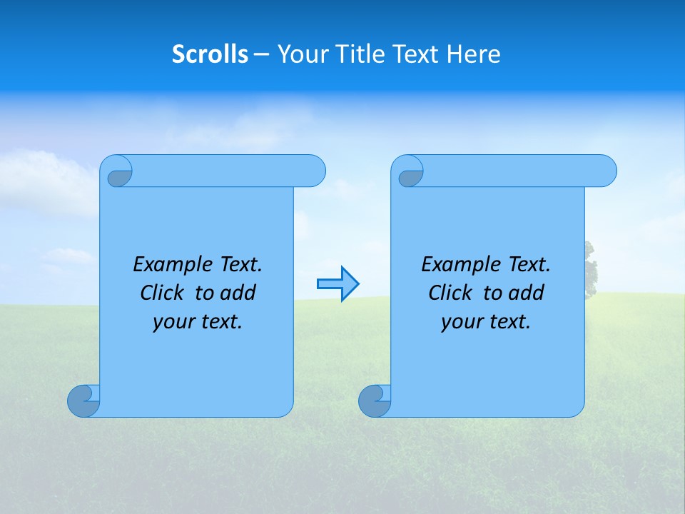 A Green Field With A Tree In The Middle Of It PowerPoint Template