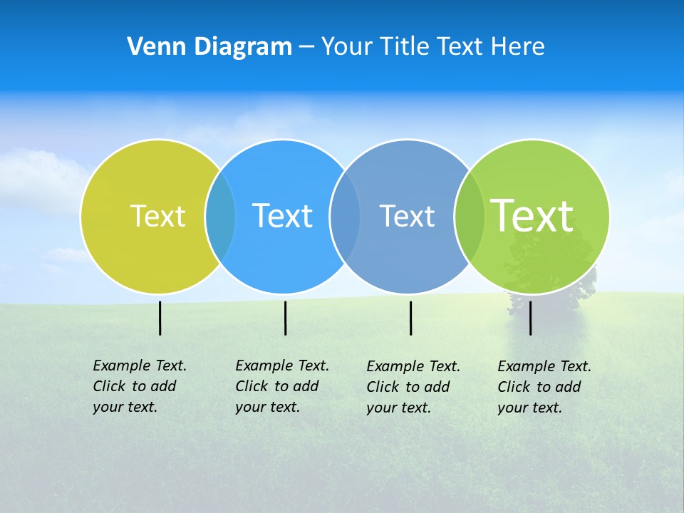 A Green Field With A Tree In The Middle Of It PowerPoint Template