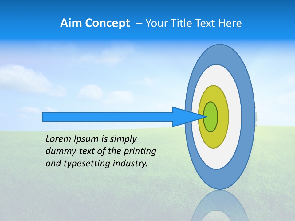 A Green Field With A Tree In The Middle Of It PowerPoint Template