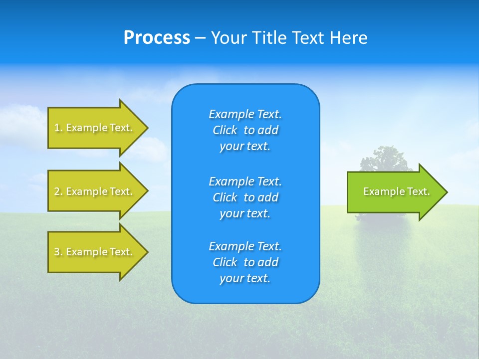 A Green Field With A Tree In The Middle Of It PowerPoint Template