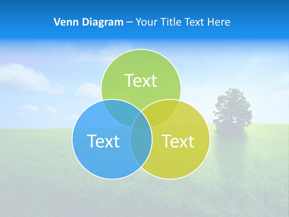 A Green Field With A Tree In The Middle Of It PowerPoint Template