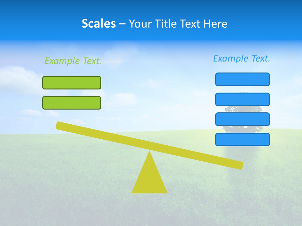 A Green Field With A Tree In The Middle Of It PowerPoint Template