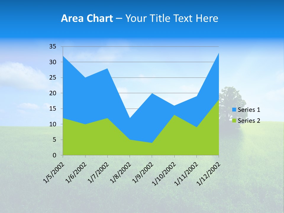 A Green Field With A Tree In The Middle Of It PowerPoint Template