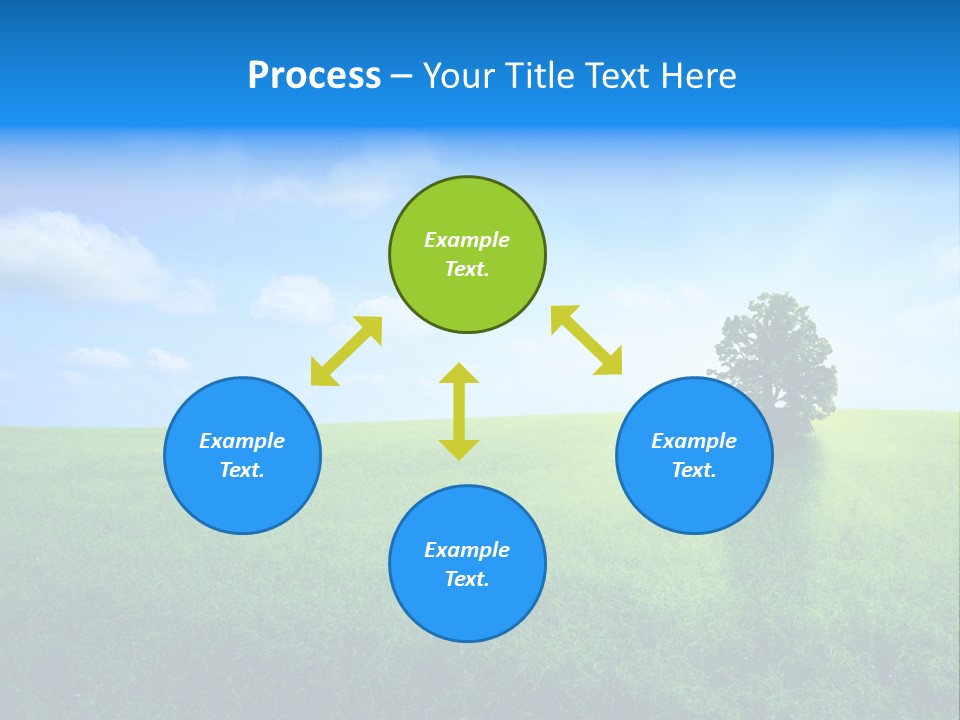 A Green Field With A Tree In The Middle Of It PowerPoint Template