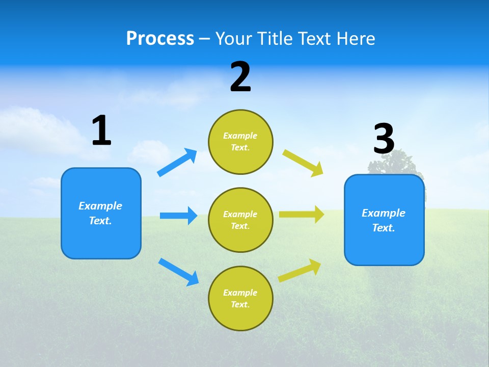 A Green Field With A Tree In The Middle Of It PowerPoint Template