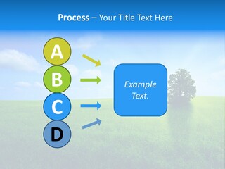 A Green Field With A Tree In The Middle Of It PowerPoint Template