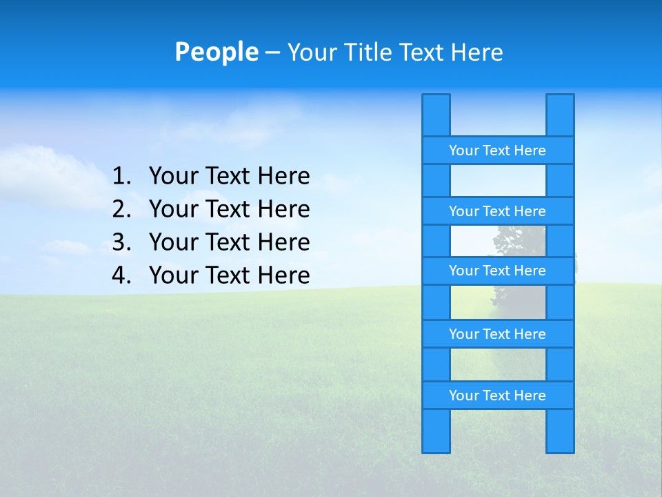 A Green Field With A Tree In The Middle Of It PowerPoint Template