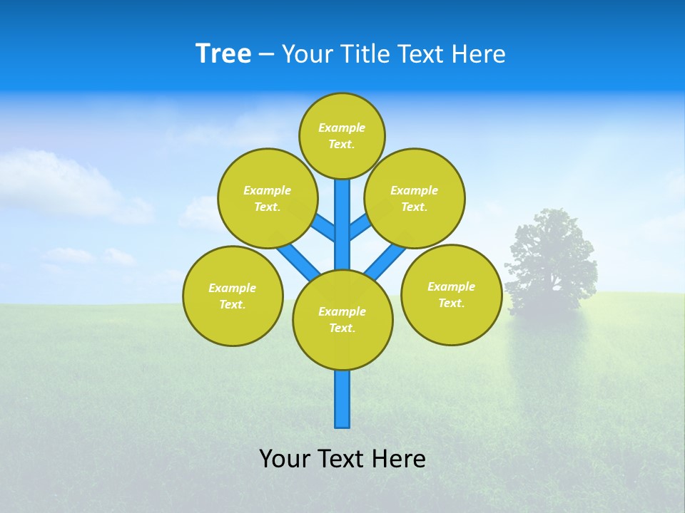 A Green Field With A Tree In The Middle Of It PowerPoint Template