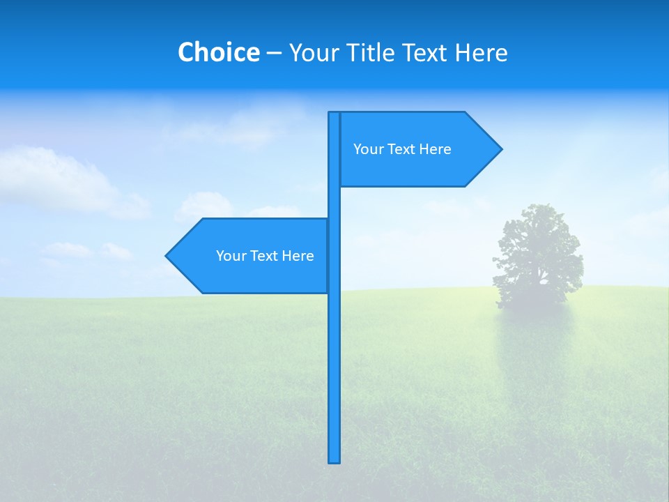 A Green Field With A Tree In The Middle Of It PowerPoint Template