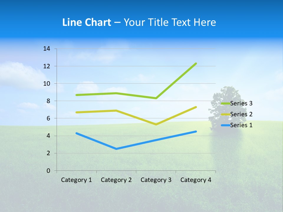 A Green Field With A Tree In The Middle Of It PowerPoint Template