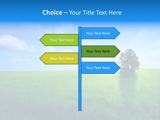 A Green Field With A Tree In The Middle Of It PowerPoint Template