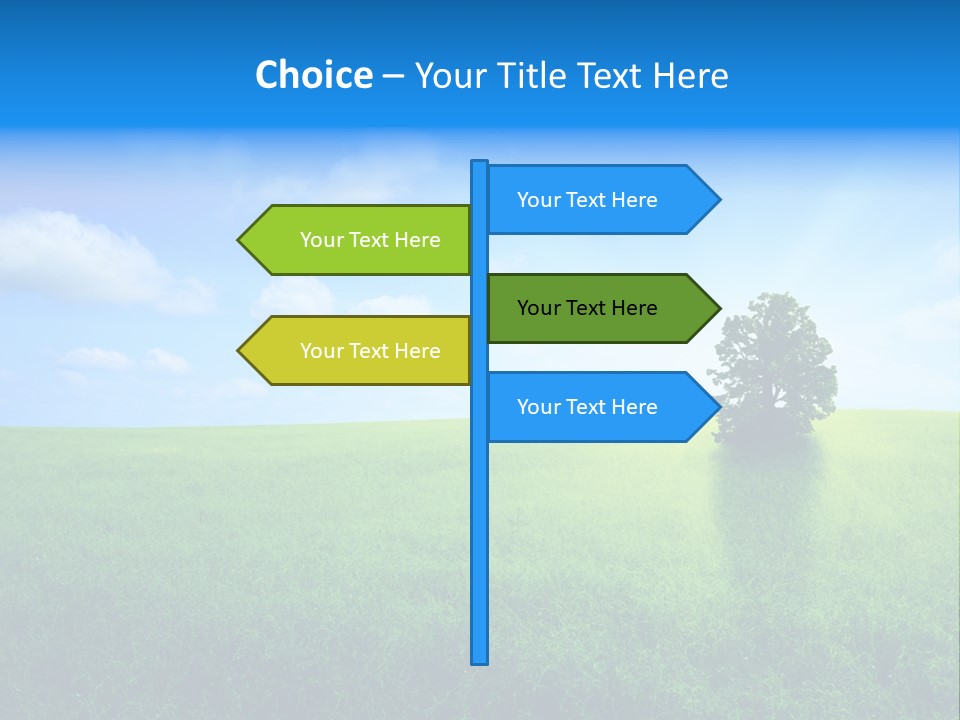 A Green Field With A Tree In The Middle Of It PowerPoint Template