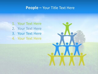 A Green Field With A Tree In The Middle Of It PowerPoint Template