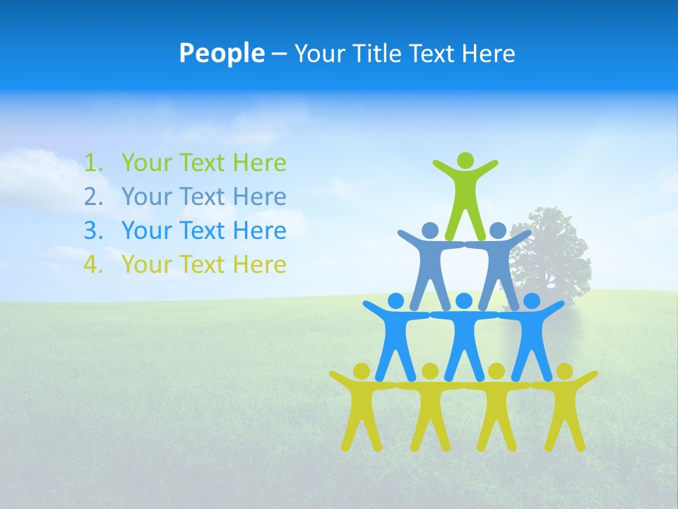 A Green Field With A Tree In The Middle Of It PowerPoint Template