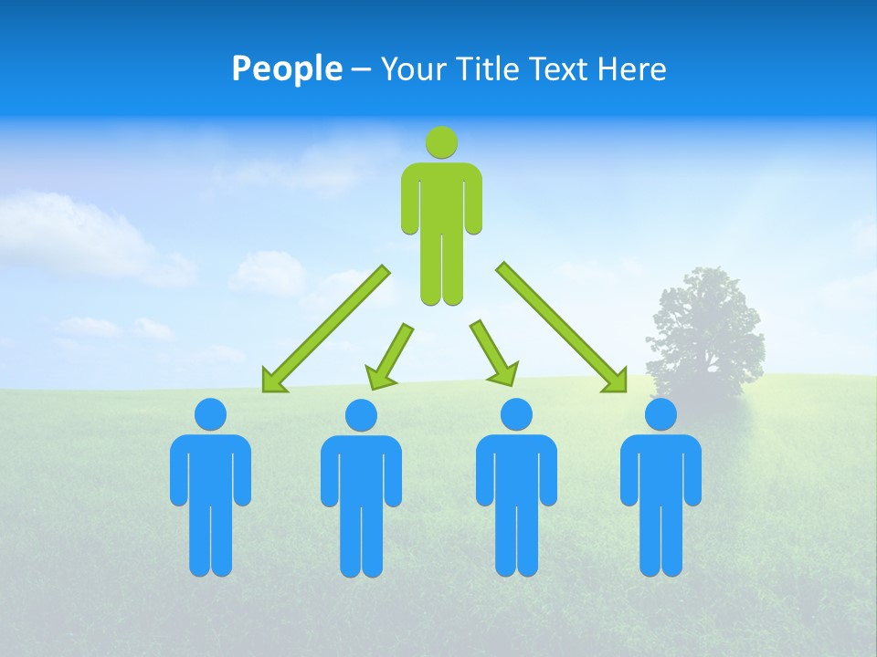 A Green Field With A Tree In The Middle Of It PowerPoint Template