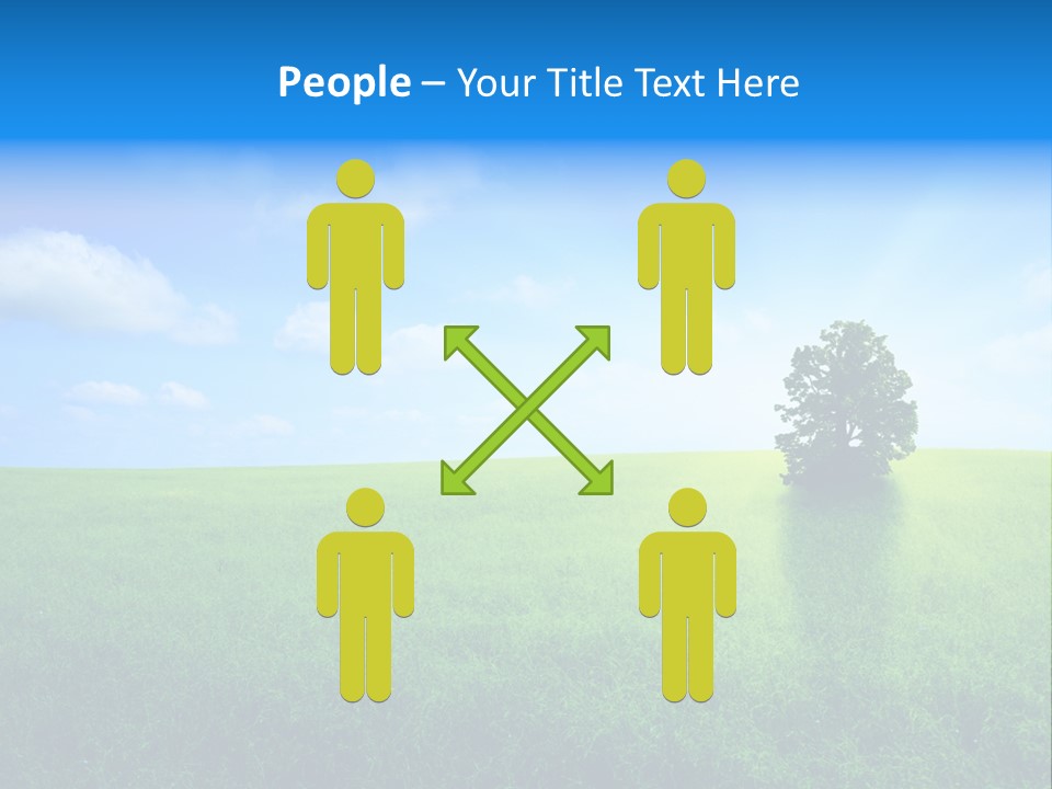 A Green Field With A Tree In The Middle Of It PowerPoint Template
