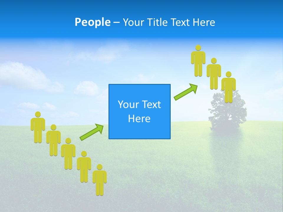 A Green Field With A Tree In The Middle Of It PowerPoint Template